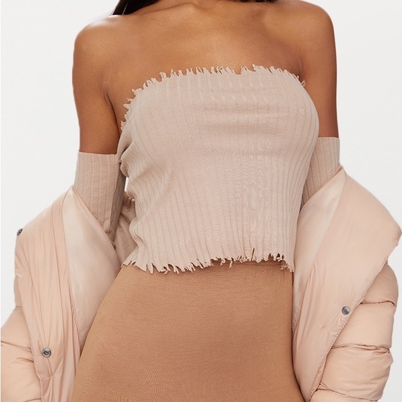 NWT Pretty Little Thing Ribbed Crop Top - Picture 1 of 8